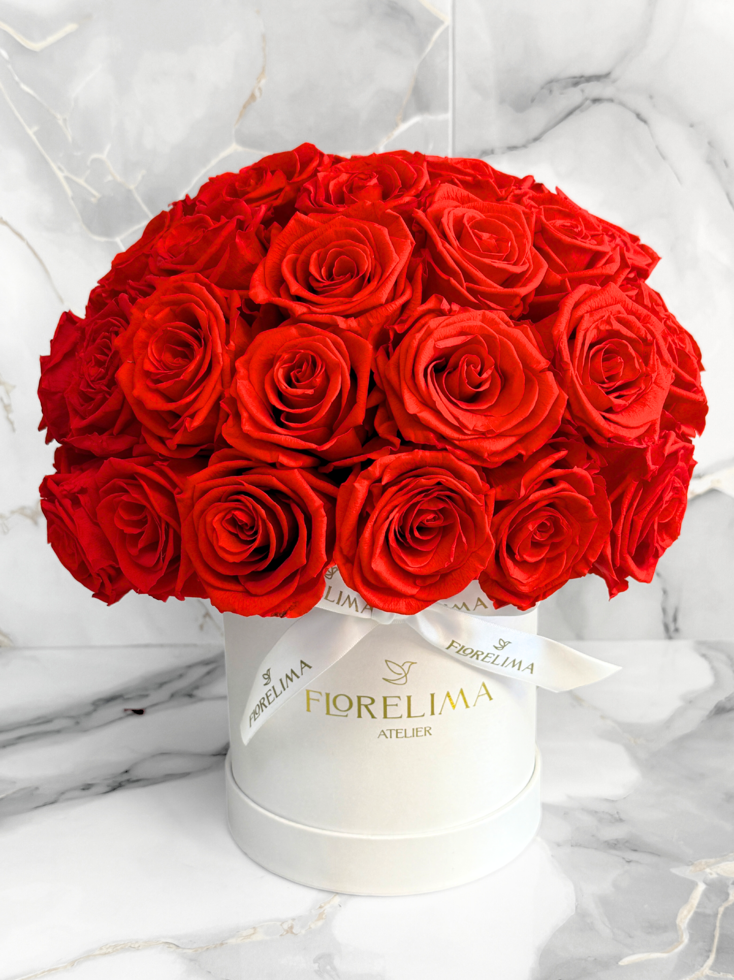 Hermoso box de 49 rosas preservadas