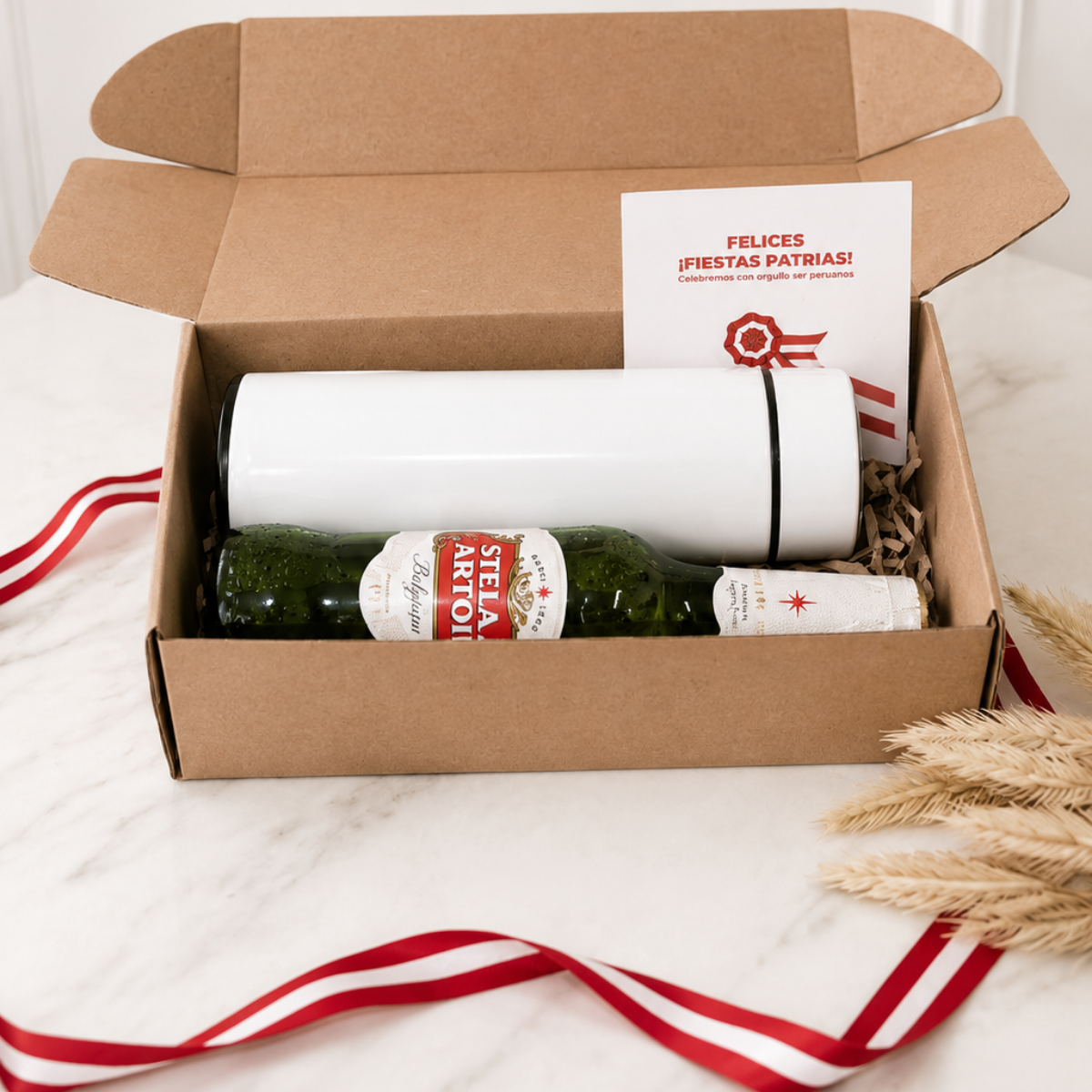 GiftBox Corporativo: Cerveza Stella Artois y Termo Personalizado