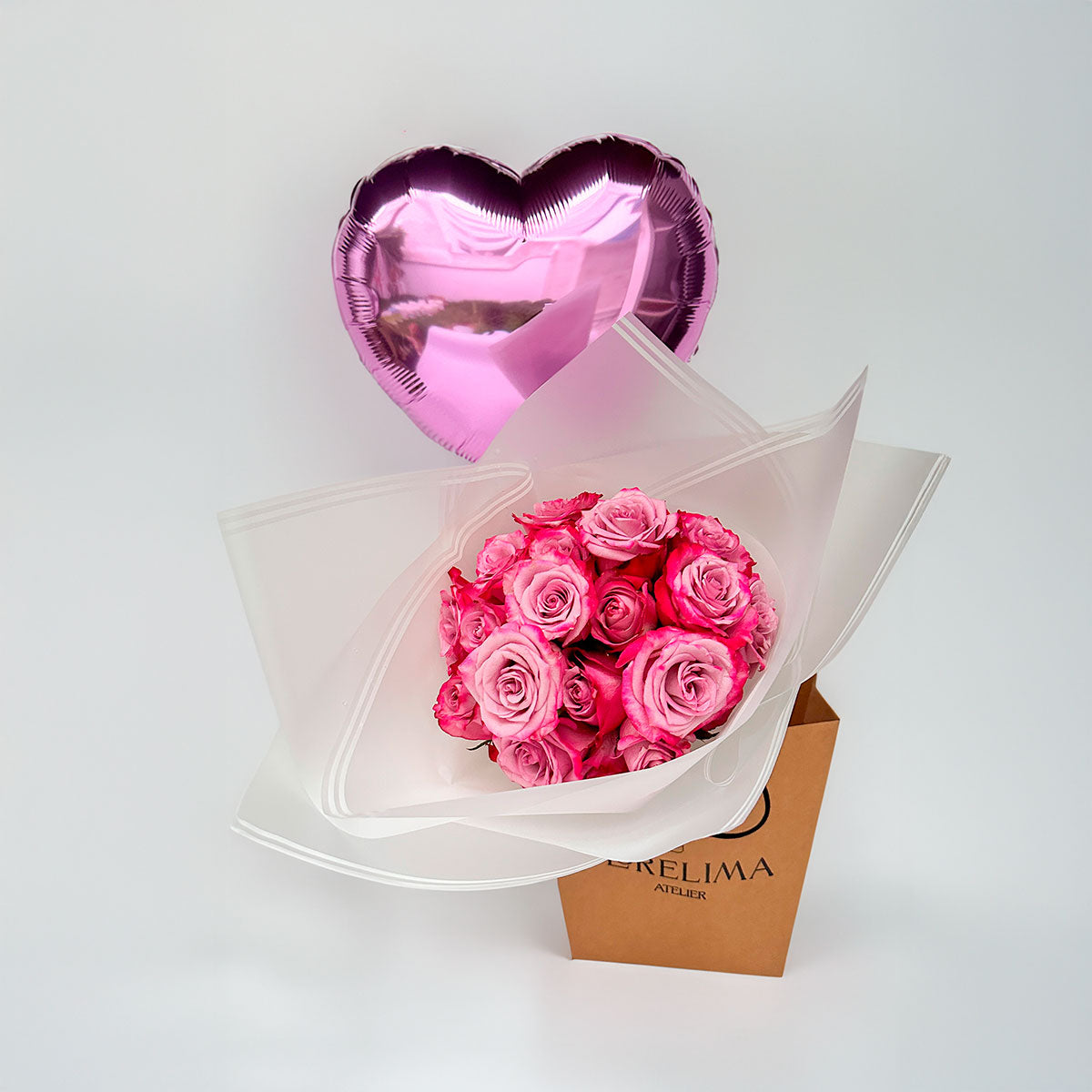 Ramo 24 Rosas Lila + Globo con Helio - Flores Moradas