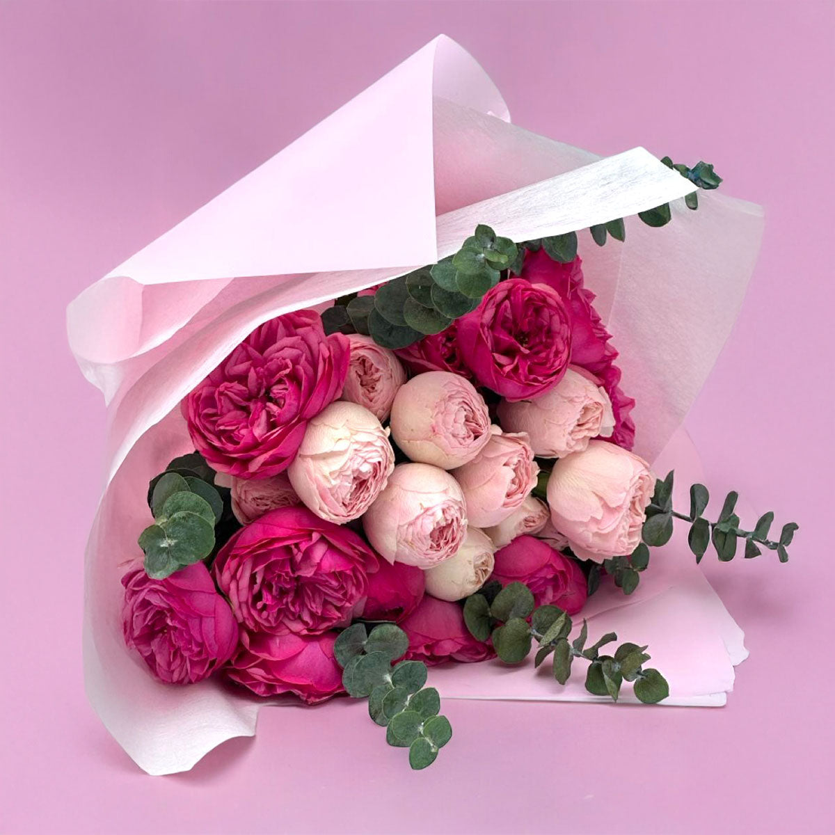 Ramo Peonias: Rosas Inglesas en tonos rosados