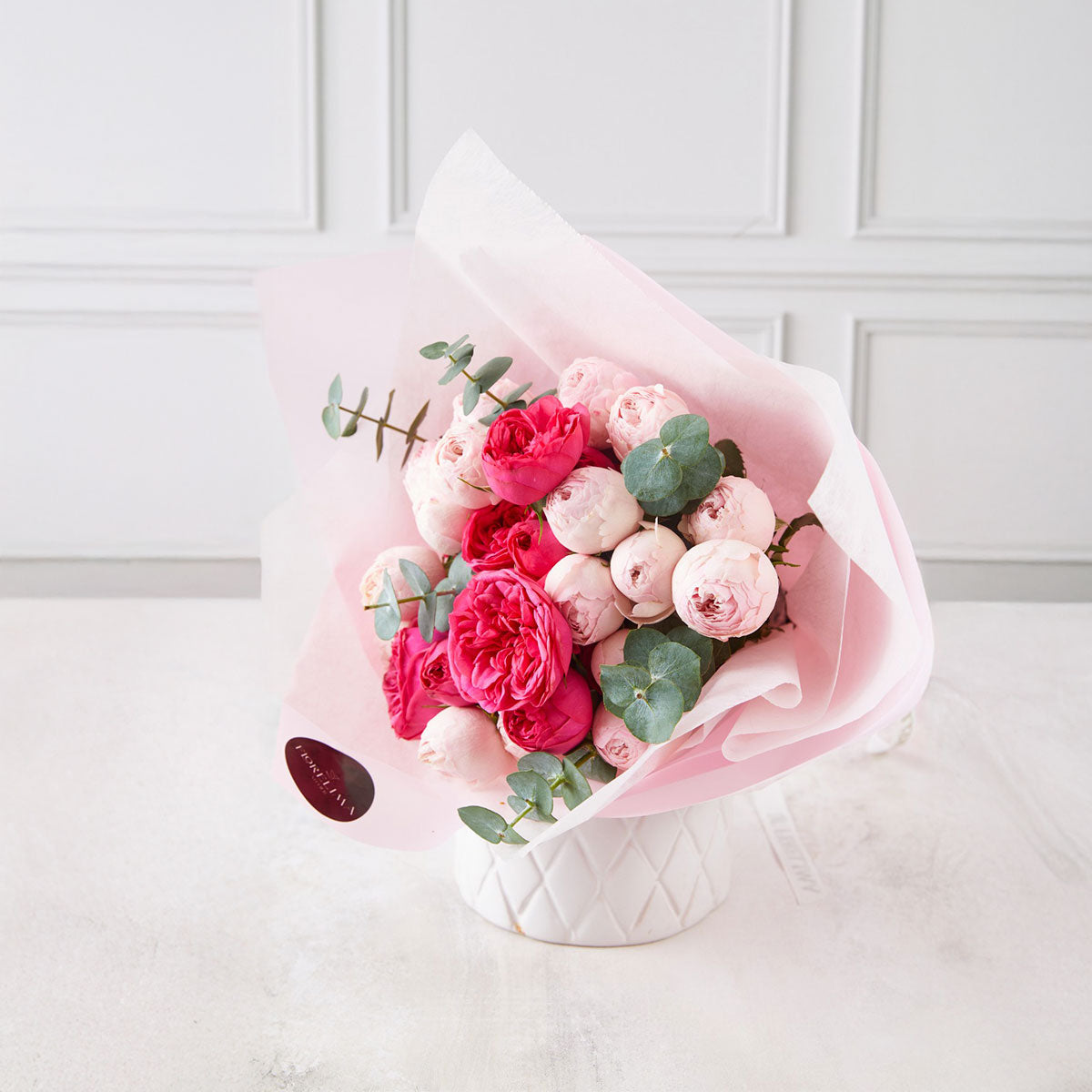 Ramo Peonias: Rosas Inglesas en tonos rosados