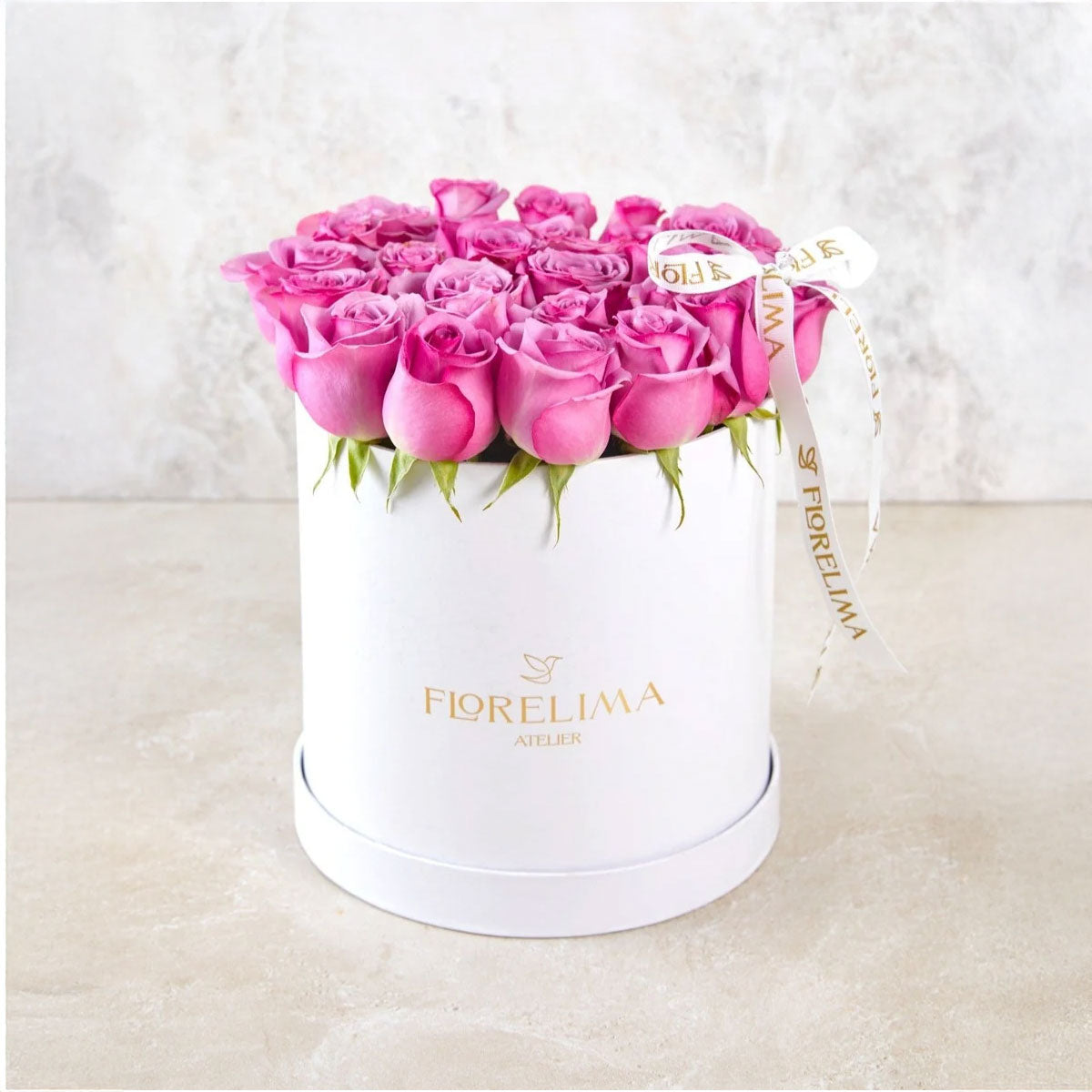 Hat Box 24 Rosas Lilas - Flores Moradas
