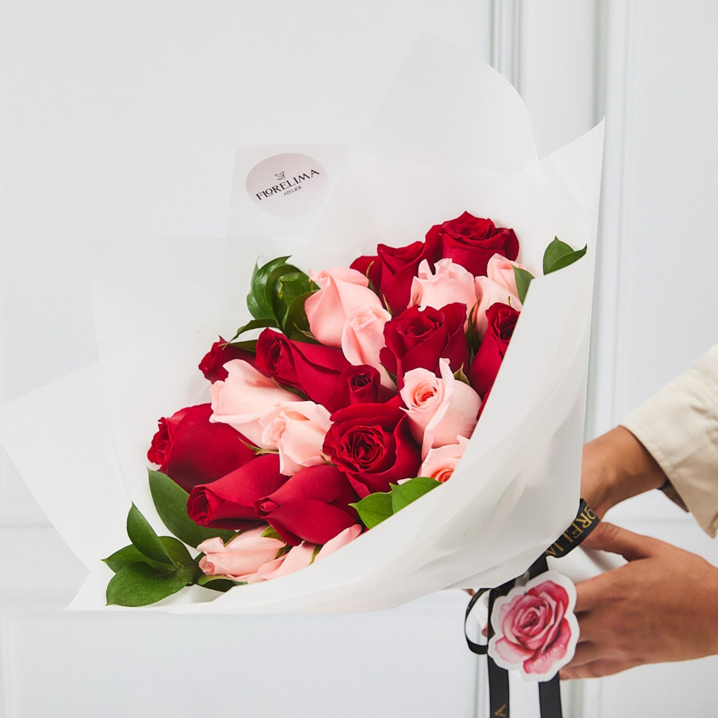 24 rosas - melón y rojo