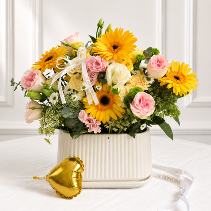 Jardinera de Gerberas Amarillas