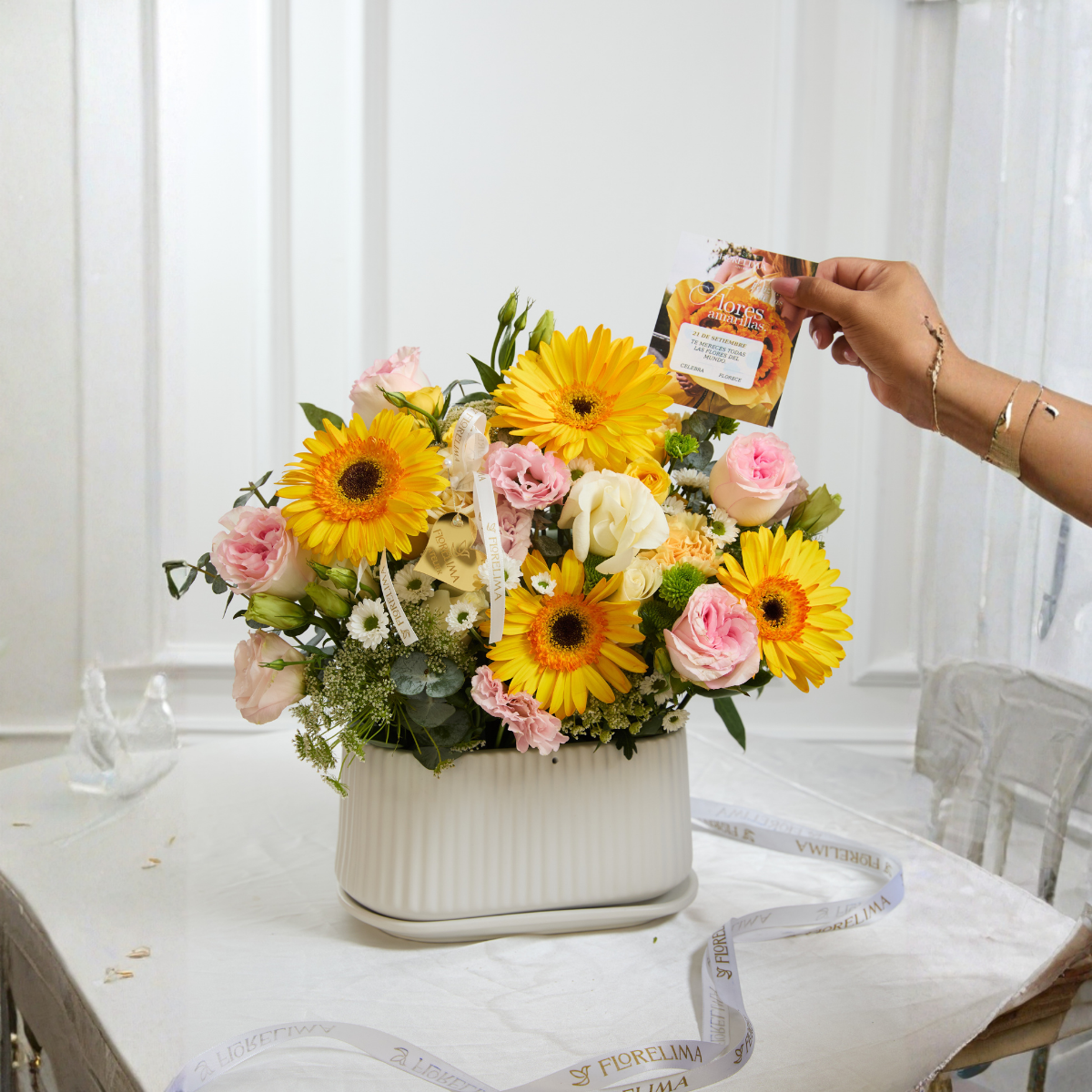 Jardinera de Gerberas Amarillas