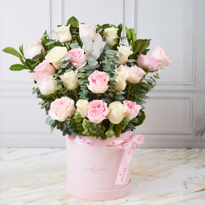 Box Alma Floral - Rosas en color pastel .