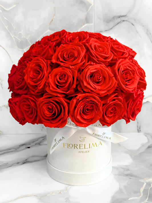 Hermoso box de 49 rosas preservadas