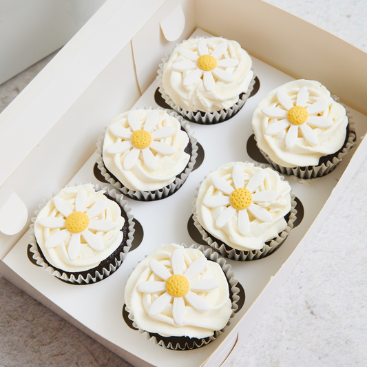 Caja de CupCakes x 6 unidades - Flores Amarillas
