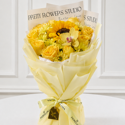 Ramo de Girasol - Rosas y orquidea Amarillas