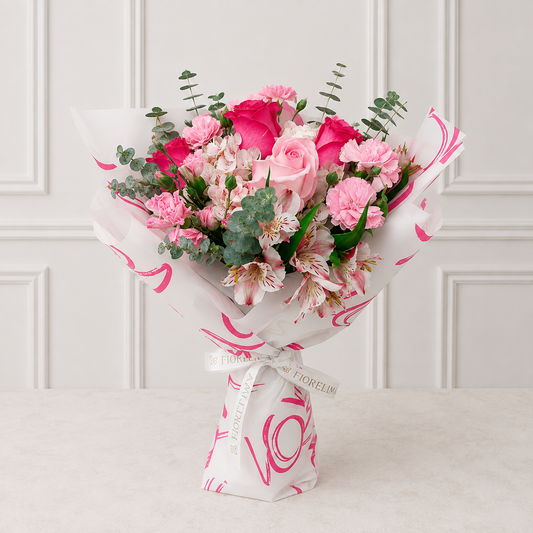 Ramo Pink: Rosas, Claveles, Hortensias y Astromelias