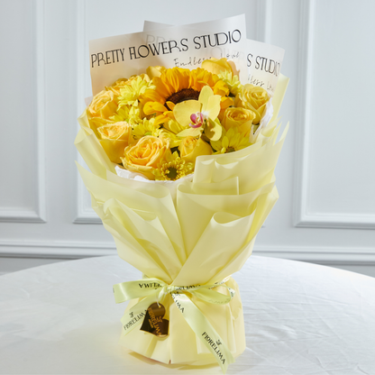 Ramo de Girasol - Rosas y orquidea Amarillas