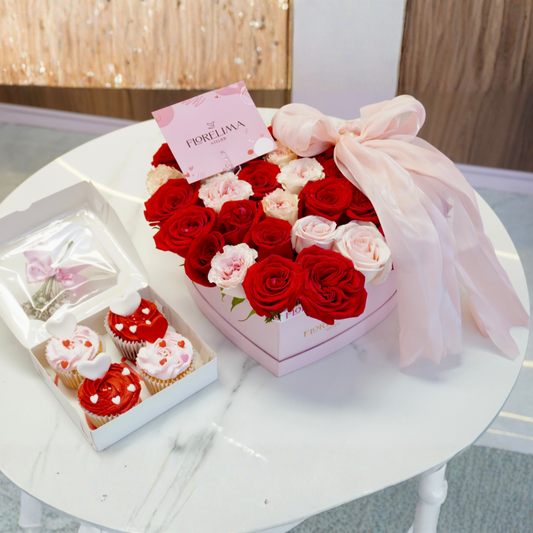 Box siempre contigo + 4 cupcakes