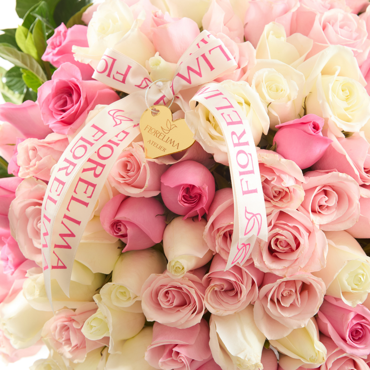 Box 100 Rosas Rosadas & Blancas