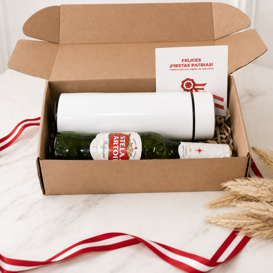 GiftBox Corporativo: Cerveza Stella Artois y Termo Personalizado