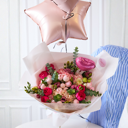 Bouquet Rosadas Inglesas -Peonías