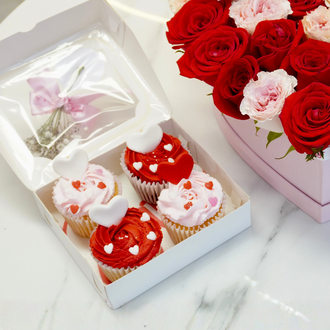 Box siempre contigo + 4 cupcakes