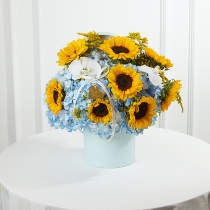 Box de Girasoles y Hortensias