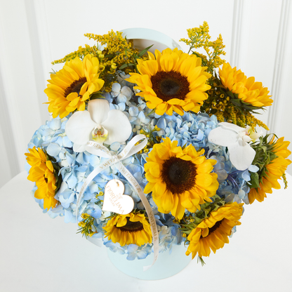 Box de Girasoles y Hortensias