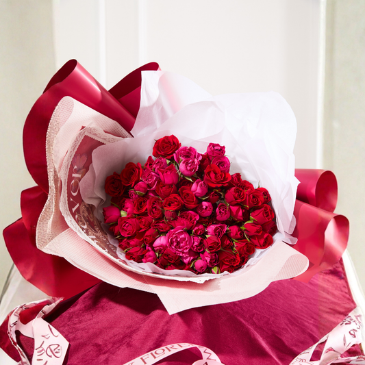 Ramo Mini Rosas_ Rojas y Fucsias
