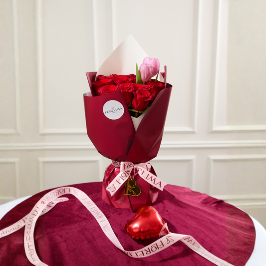 Ramo Rosas Rojas + Tulipanes