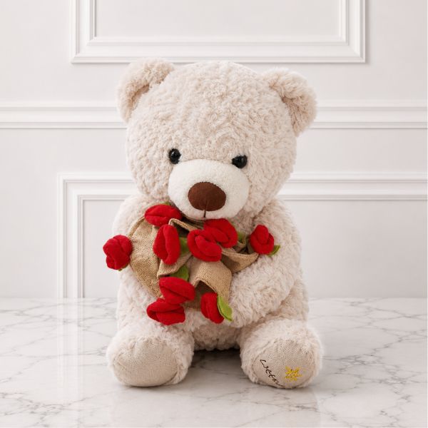 Osito Ramo de rosas rojas 🌷🧸