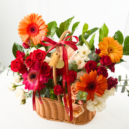 Canasta de Gerberas y Rosas