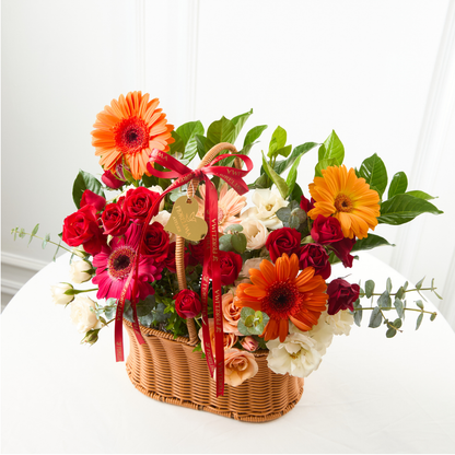 Canasta de Gerberas y Rosas