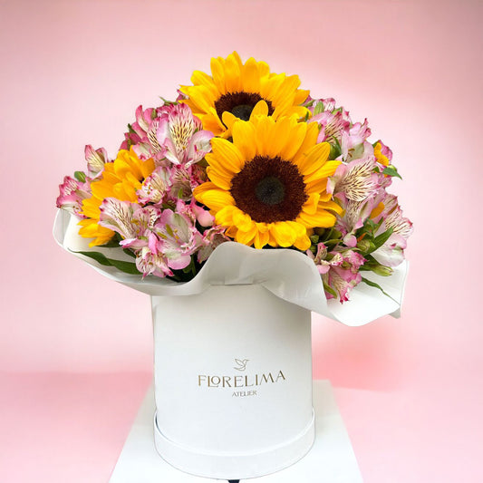 Box Fabulosa: Girasoles y Astromelias - Flores Amarillas