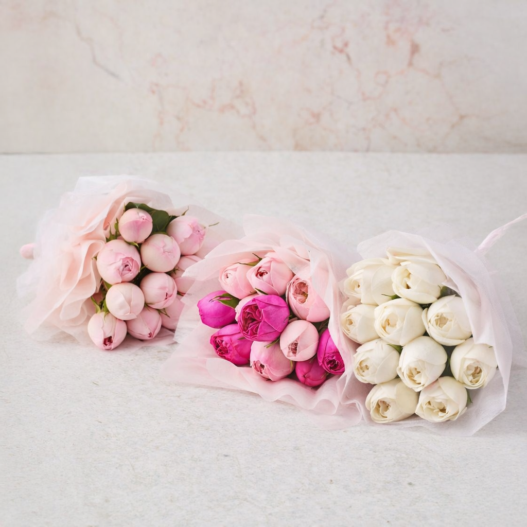 Mini Ramo Peonias: Rosas Inglesas