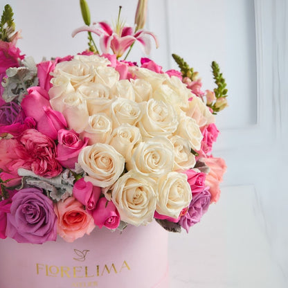 Love box lirios y rosas