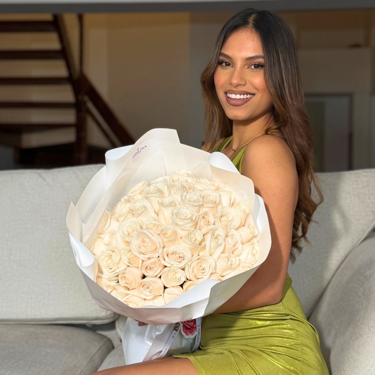 Ramo de 50 rosas blancas