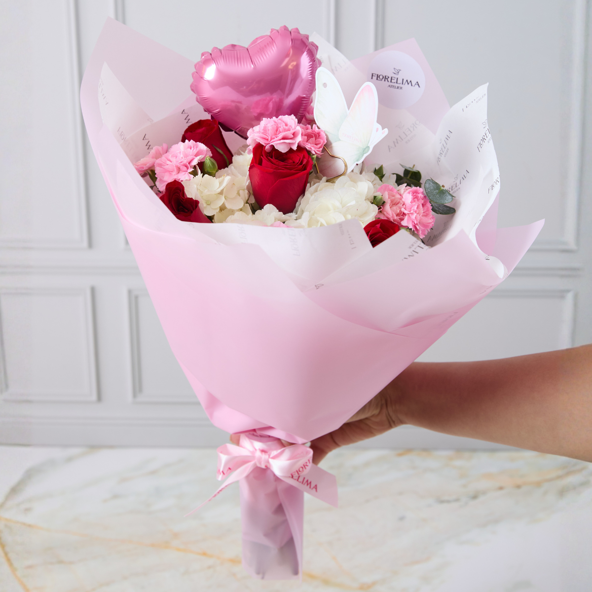 Ramo Corazón Rosado ❤️🌹
