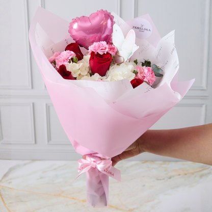 Ramo Corazón Rosado ❤️🌹