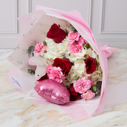 Ramo Corazón Rosado ❤️🌹