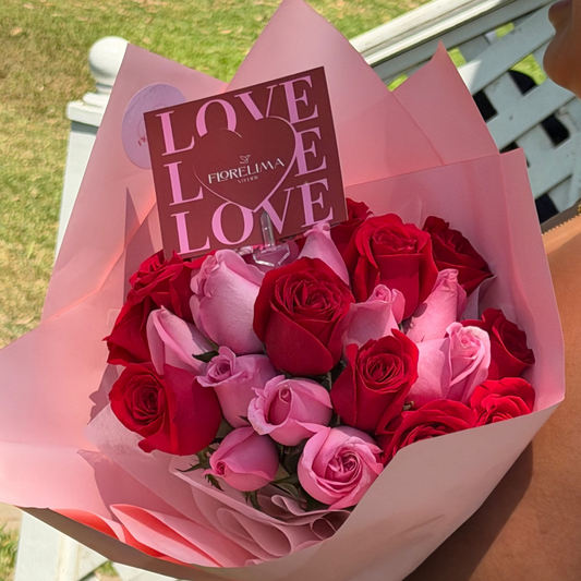 Ramo de 24 Rosas : Rojas y Rosadas
