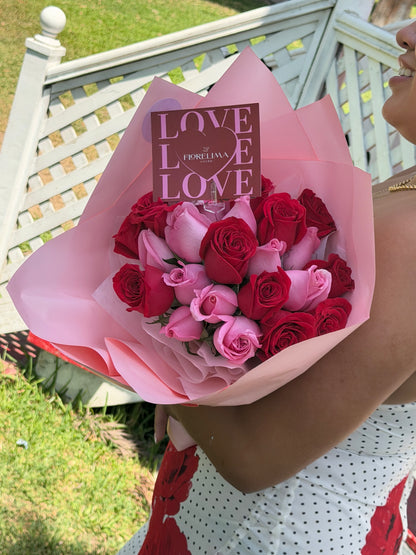 Ramo de 24 Rosas : Rojas y Rosadas