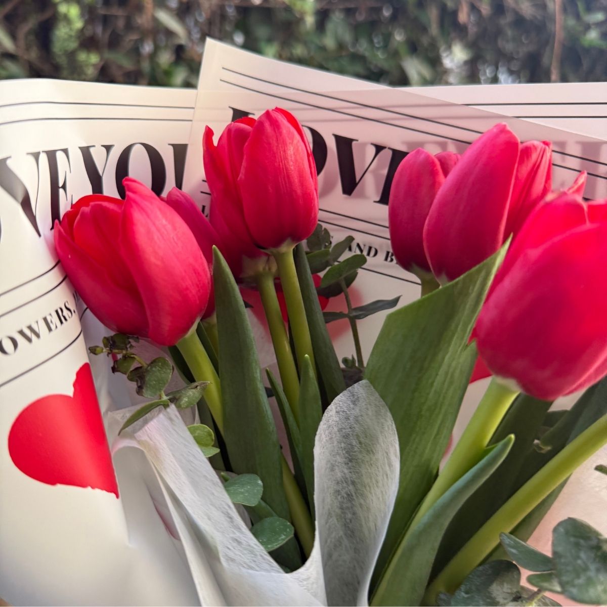 Ramo de 10 Tulipanes Rojos