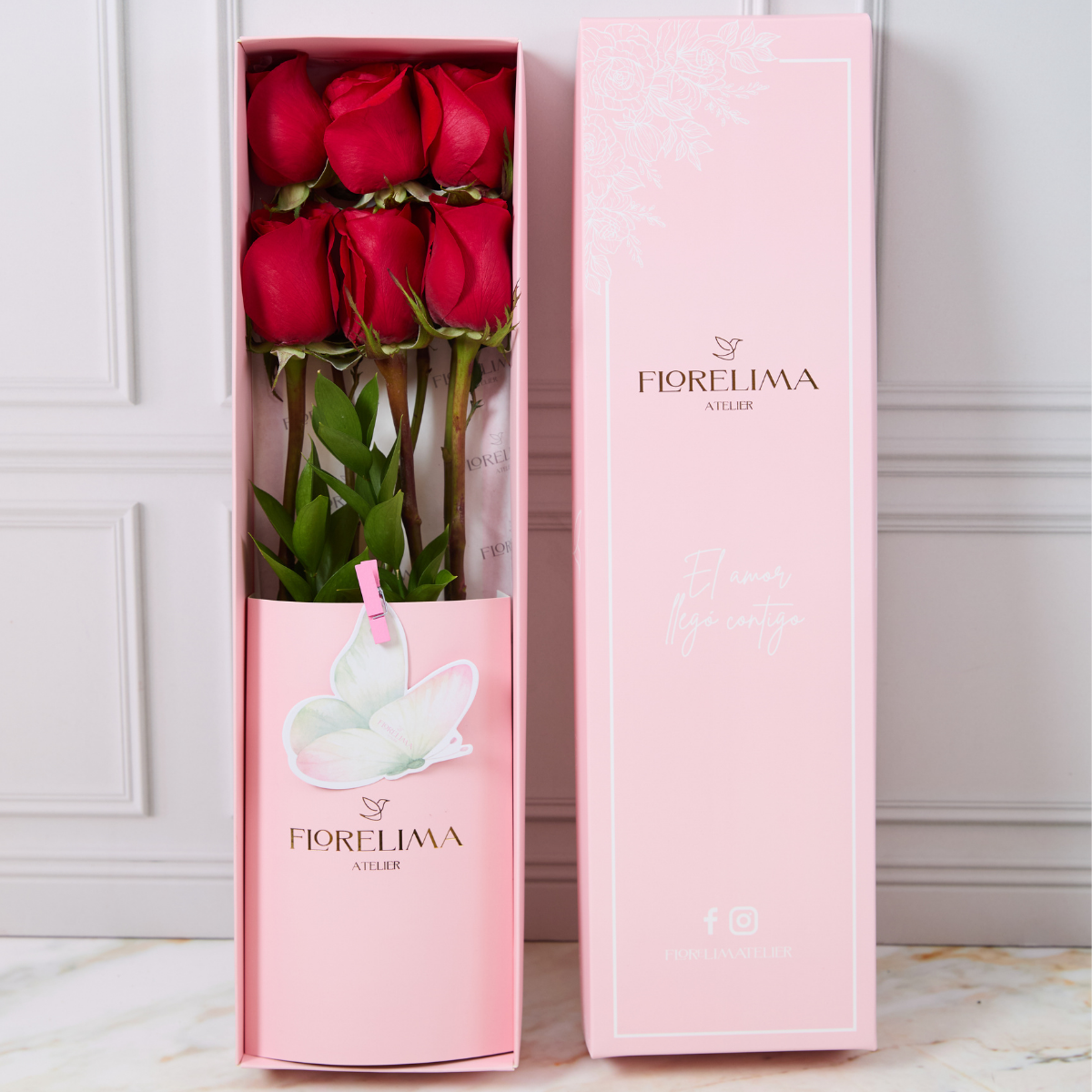 Caja de 6 Rosas