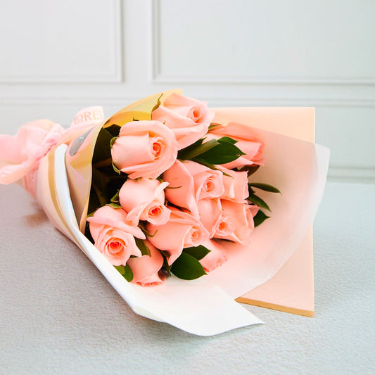 Ramo Coral: 12 Rosas Melones