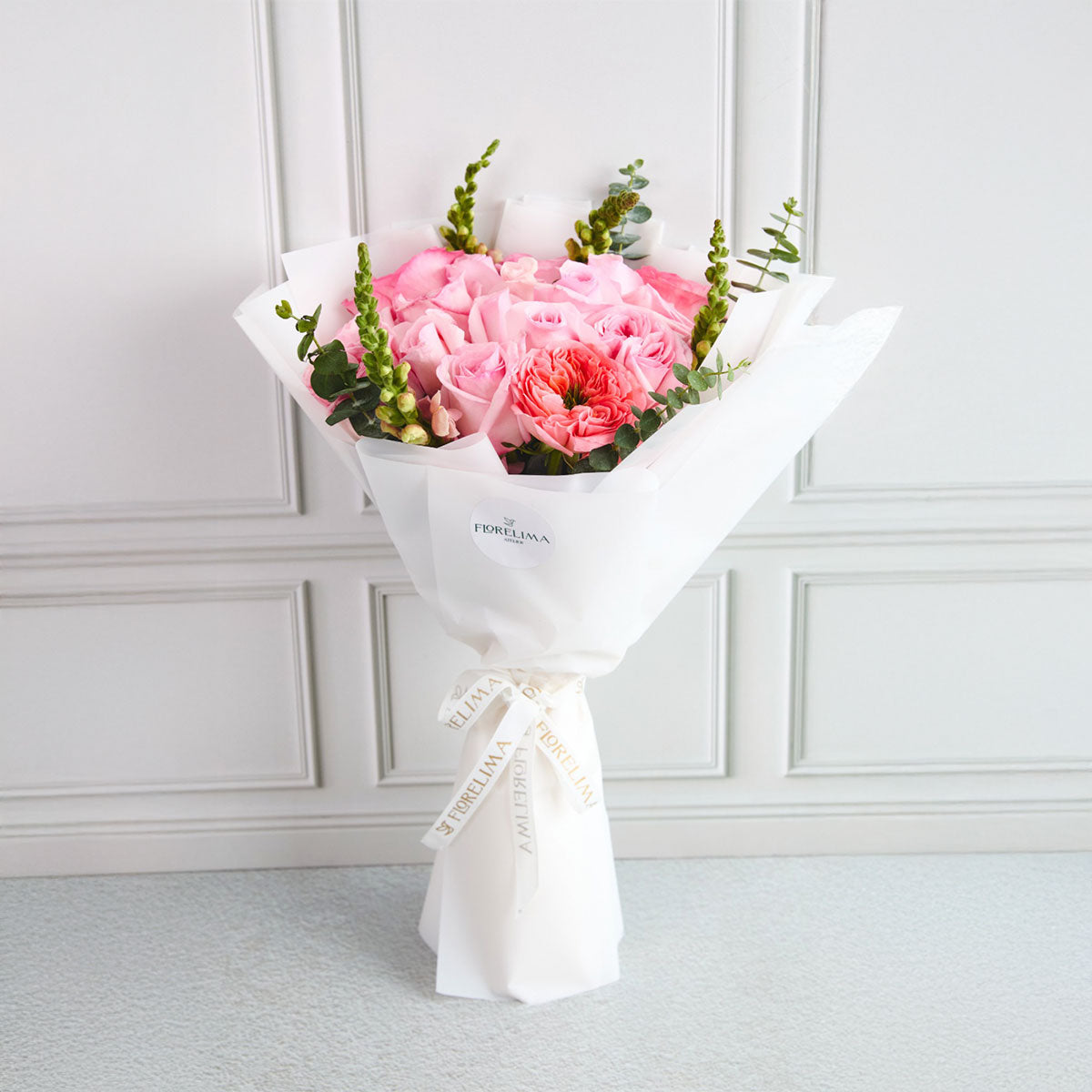 Ramo Mafer: Rosas Importadas y Rosas de Jardín en tonos rosados