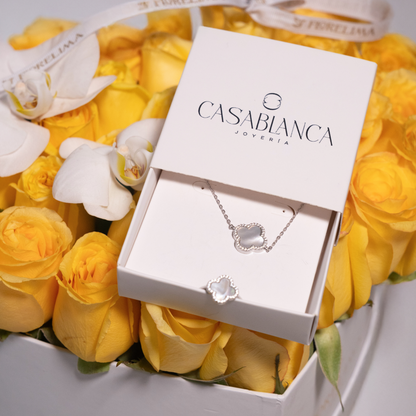 CORAZON AMARILLO + COLLAR Y ANILLO DE PLATA CASABLANCA
