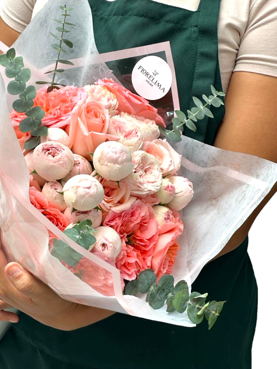 Ramo Blush Peonias: Mix Peonias y Rosas en tonos durazno