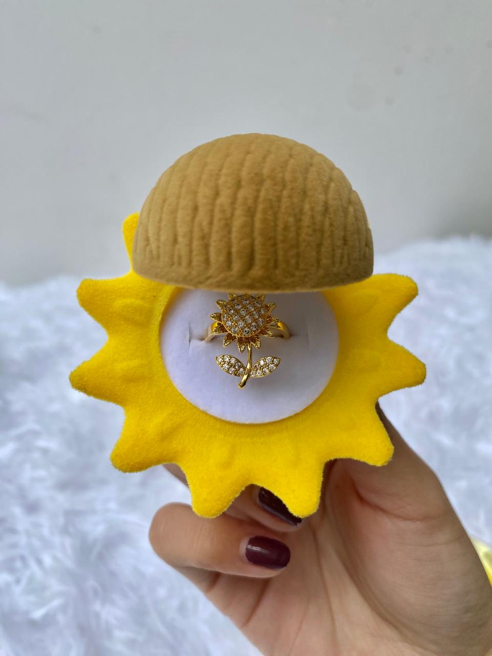 Anillo Girasol en cajita