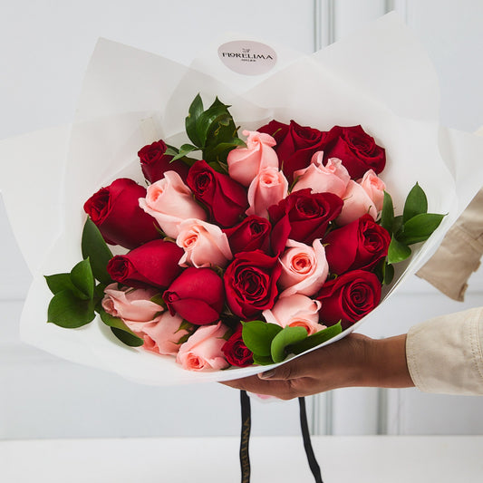 24 rosas - melón y rojo