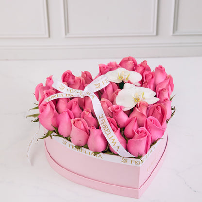 Corazón Rosado - Rosas