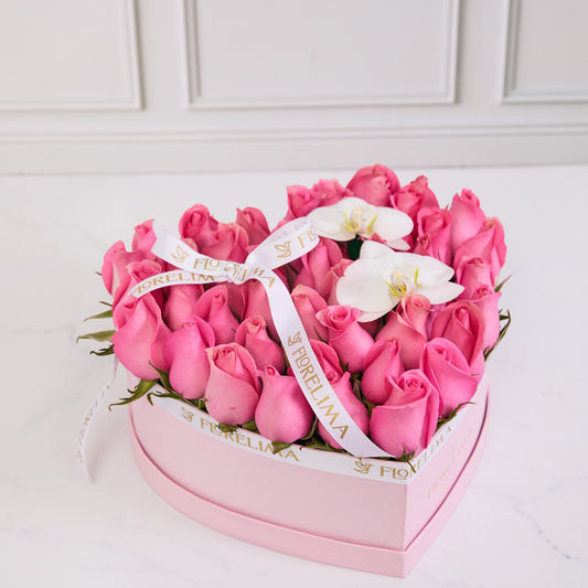 Corazón Rosado - Rosas