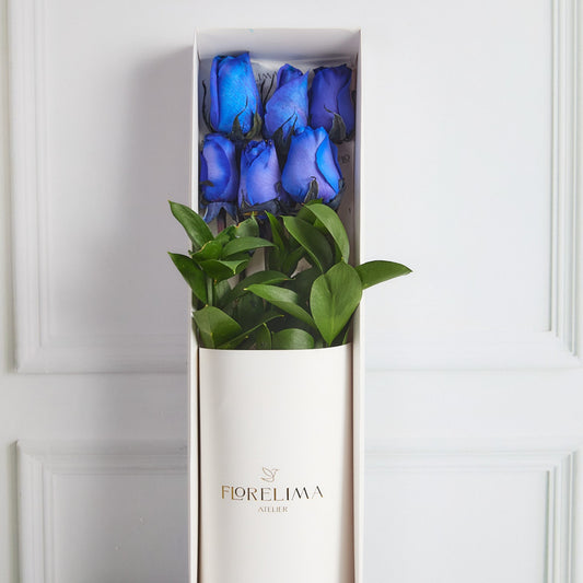 Caja 6 Rosas Azules