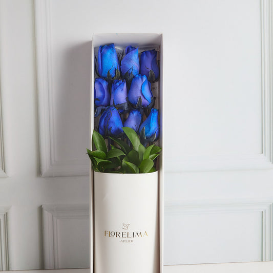 Caja 9 Rosas Azules